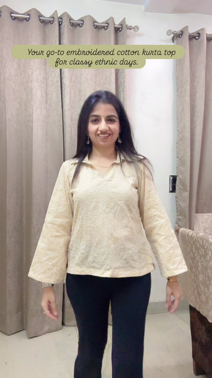 Ruhani Embroidered Kurta Top