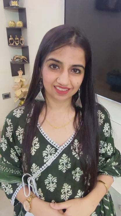 Shahi Hara Angrakha Suit Set